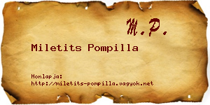 Miletits Pompilla névjegykártya